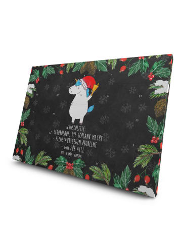 Mr. & Mrs. Panda Tee Adventskalender Einhorn Weihnachtsmann mit ... in Kreidetafel
