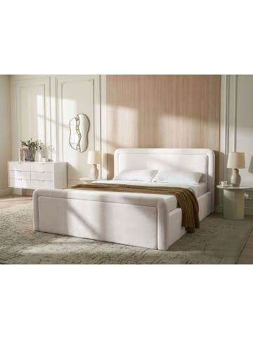 Beliani Doppelbett VIVIERS in Weiß/Schwarz - (W) 201 x (H) 105 x (L) 219 cm