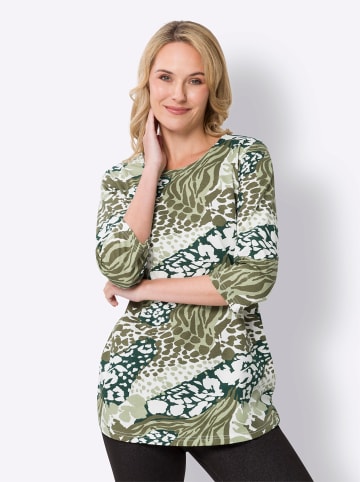 Sieh an! Longshirt in lindgrün-moos-bedruckt