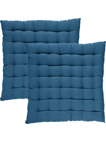 REDBEST Baumwolle Stuhlkissen 2er-Pack Tulsa in blau