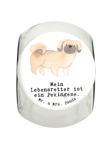 Mr. & Mrs. Panda Dose Pekingese Lebensretter mit Spruch in Weiß