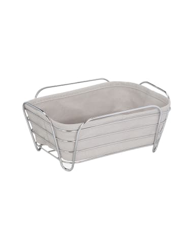 relaxdays Brotkorb in Silber/ Grau - (B)23,5 x (H)10 x (T) 17 cm