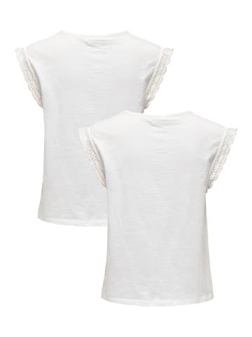 JACQUELINE de YONG T-Shirt  2-er Stück Set Kurzarm Spitzen Blusen Top JDYSALVA in Weiß-2