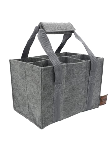 UNUS Flaschenträger Flaschenhalter 6er Filz in Grau