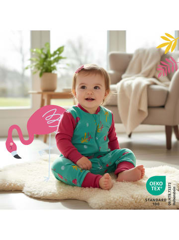 Schlummersack Bio Schlafsack mit Füßen und umklappbaren Bündchen 2.5 TOG in Pink