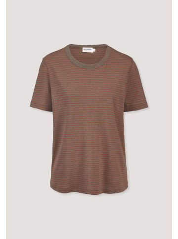 Hessnatur Streifen T-Shirt Relaxed in mocca