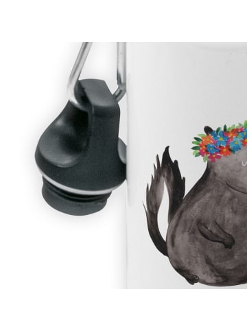 Mr. & Mrs. Panda Wasserflasche Stinktier  ohne Spruch in Weiß