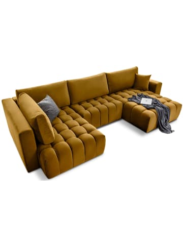 MF Design Bonita Recamiere Rechts in Senfgelb -  (L) 175 x (B) 350 x (H) 92 cm