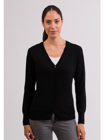 CASH-MERE.CH Cardigan V-Ausschnitt in Schwarz
