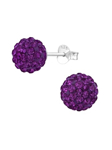 Alexander York Ohrstecker BALL KRISTALL 8 mm I amethyst in 925 Sterling Silber, 2-tlg.