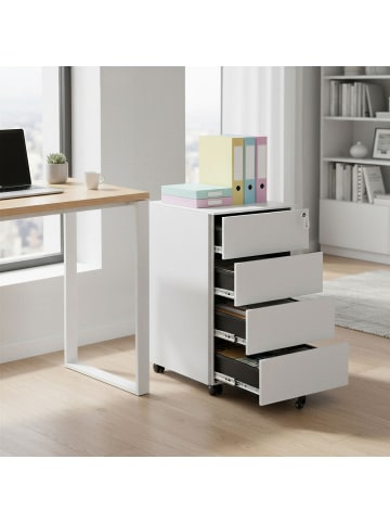 SONGMICS 4er-Set: Aktenschrank Berend in Mattweiß - (B)45 x (H)69.3 x (T)39 cm