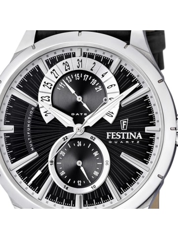 Festina Analog, Multifunktion-Armbanduhr Festina Klassik schwarz extra groß (ca. 46mm)