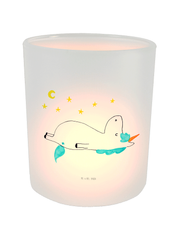 Mr. & Mrs. Panda Kerzenhalter Glas Einhorn Sternenhimmel ohne Sp... in Transparent