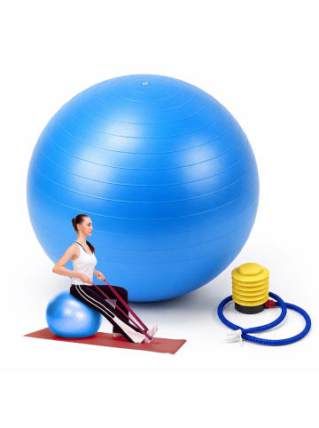 relaxdays Gymnastikball in Blau - Ø 65 cm