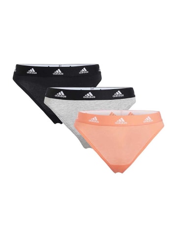 adidas Tanga Active Comfort Cotton in schwarz, grau, koralle