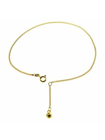 Schmuckador Fusskettchen - Panzerkette - 25cm - 585 Gelbgold mit großer Kugel in gold