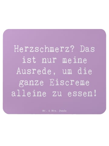 Mr. & Mrs. Panda Mouse Pad Spruch Herzschmerz Eiscreme mit Spruch in Lavendeltraum