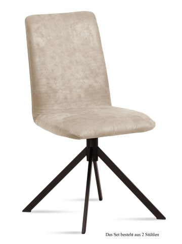 58 aufm Kessel ESSZIMMERSTUHL (2er-Set) Dredi 47x92x60 Schwarz/Natur