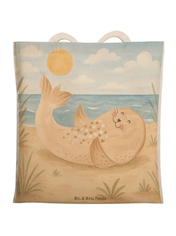 Mr. & Mrs. Panda Umhängetasche Robbe Liegen Design ohne Spruch in Weiß