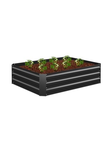 relaxdays Hochbeet in Schwarz - (B)120 x (H)30 x (T)90 cm