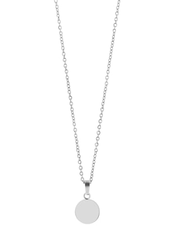 Adeliás Unisex Anhänger – Münze Anhänger aus Edelstahl in silber