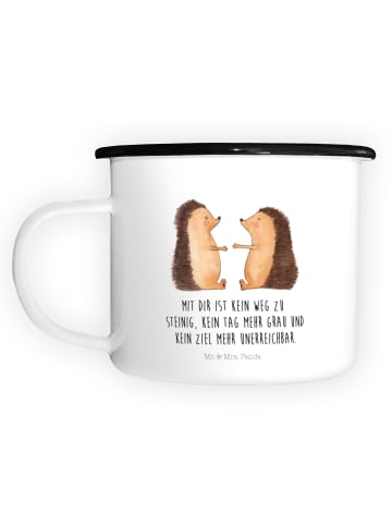 Mr. & Mrs. Panda Becher Igel Liebe mit Spruch in Weiß
