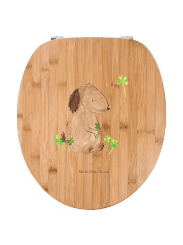 Mr. & Mrs. Panda holz toilettensitz Hund Kleeblatt ohne Spruch in Braun