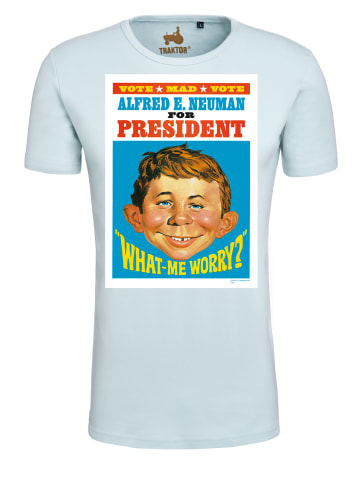 Logoshirt T-Shirt Mad - Alfred E. Neumann For President in hellblau