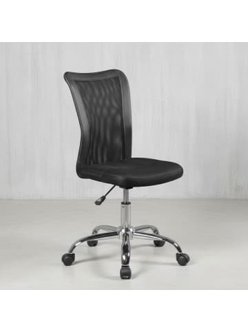 KADIMA DESIGN Kinder-Schreibtischstuhl SALERNO für Kinder ab 6 mit Lehne Rollen in Schwarz