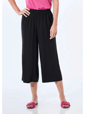 GOLDNER Hose mit Schlupfbund und Zierelement in schwarz