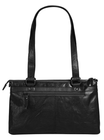 SPIKES & SPARROW Handtasche echt Leder in schwarz