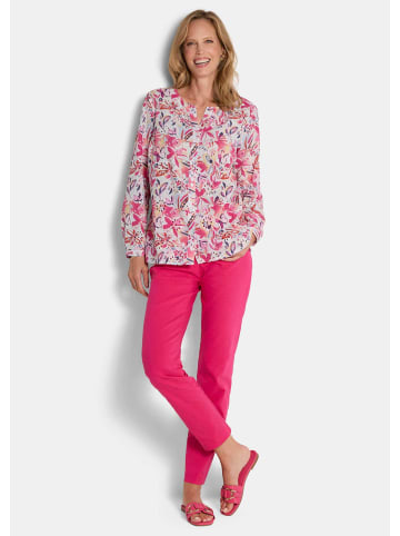GOLDNER Spitzenbluse Druckbluse mit floralem Design in bunt / gemustert