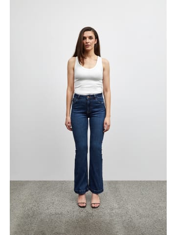 Pulz Jeans PZBECCA Boot Cut in Dark Blue Denim