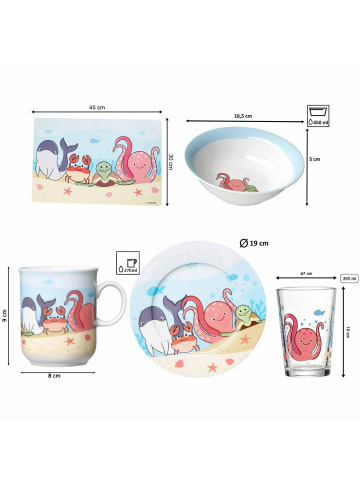 Ritzenhoff & Breker 7er Set Geschirr-Set mit Kinderbecher Unterwasserwelt in bunt