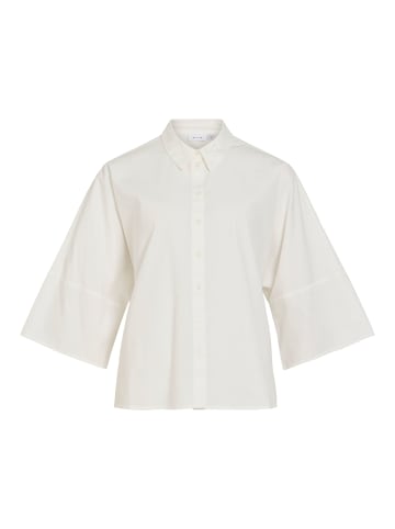 Vila Loose Shirt mit Halbarm und Knopfleiste in Snow White