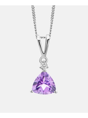 Diamant L'éternel Halskette mit Anhänger aus 375 Weißgold mit Diamant mit Amethyst