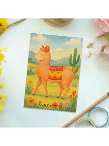 Mr. & Mrs. Panda Fotokarte Alpaka Stolz Design ohne Spruch in Weiß