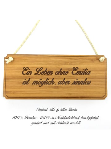 Mr. & Mrs. Panda Türschild Emilia mit Spruch in Keine Angabe