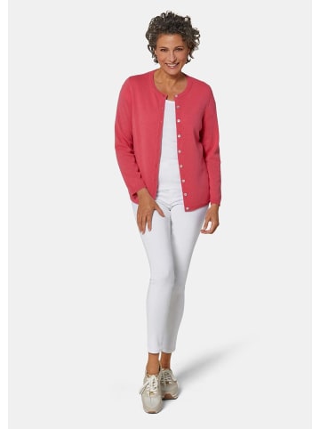 GOLDNER Eleganter Herbstcardigan mit Rundhals in koralle