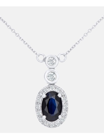 Diamant L'éternel Halskette aus 375 Weißgold mit Diamant mit Saphir