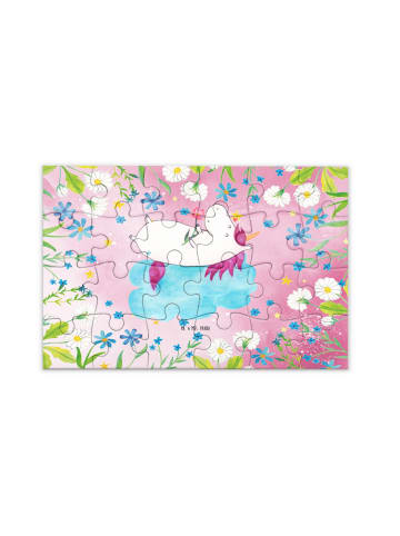 Mr. & Mrs. Panda Puzzle Einhorn Verliebt ohne Spruch in Rot Pastell