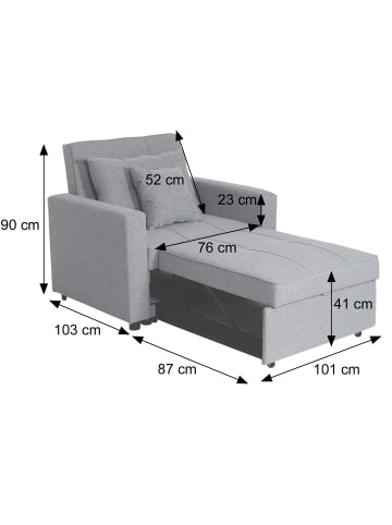 MCW Schlafsessel L90 mit Liegefläche, Dunkelgrau