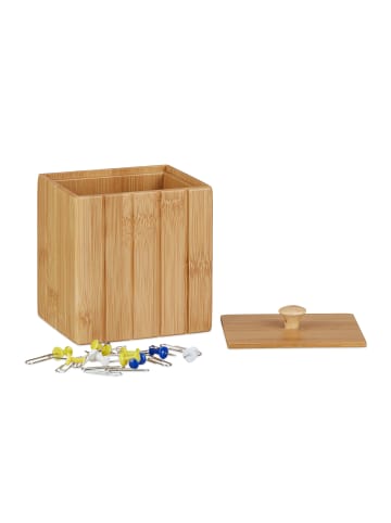 relaxdays Aufbewahrungsbox in Natur - (B)10 x (H)11,5 x (T)8 cm
