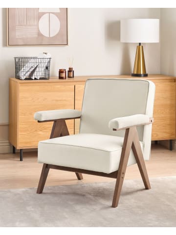 Beliani Sessel EVJE in Beige/Braun - (W) 70 x (H) 81 x (L) 72 cm