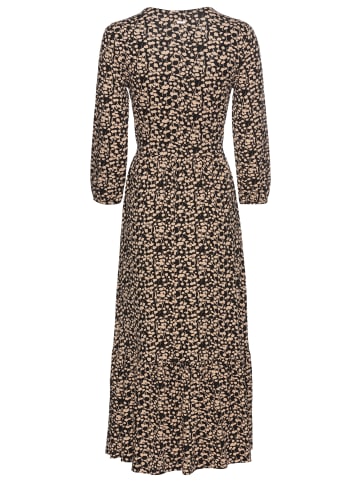Laura Scott Jerseykleid in schwarz-beige-geblümt