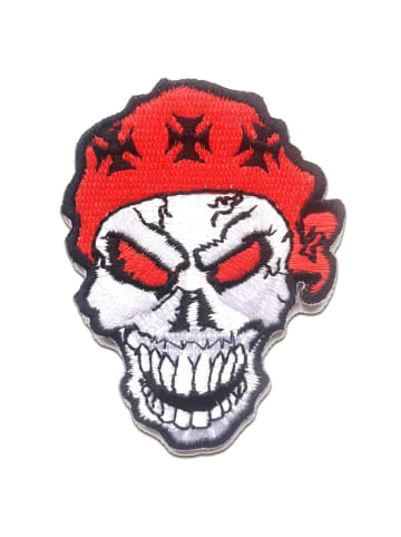 Catch the Patch Pirat Totenkopf Mit Chopper KreuzApplikation Bügelbild inRot