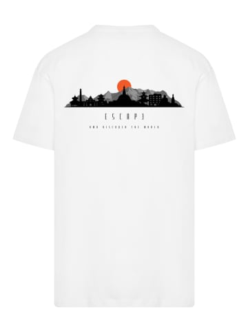 F4NT4STIC Heavy Oversize T-Shirt Oversize Escape Discover the World Asian Town in weiß