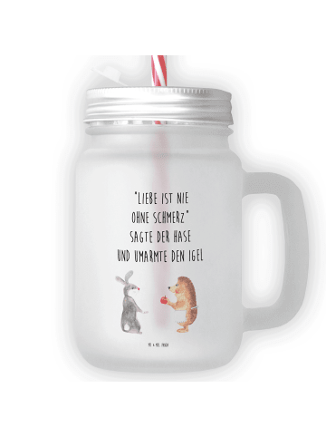 Mr. & Mrs. Panda Glas Hase Igel mit Spruch in Transparent