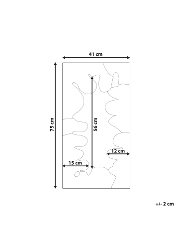 Beliani Wandspiegel CAGERI in Rosa/Weiß - (W) 41 x (H) 75 x (L) 2 cm