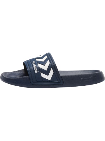 Hummel Hummel Badelatschen Larsen Slipper Erwachsene Leichte Design Wasserabweisend in DRESS BLUE/WHITE